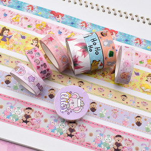 Ensemble de rubans washi kawaii personnalisés avec emballage et étiquette ronde pour journal, agenda, scrapbooking, bricolage - Product Image 3