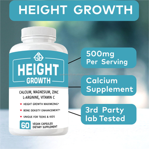 Cápsulas de Suplemento Dietético OEM Growth Height con L-Arginina, Calcio, Zinc y Vitamina D3 para Adultos, Mejora la Densidad Ósea y el Soporte Articular, 60 Cápsulas - Product Image 3
