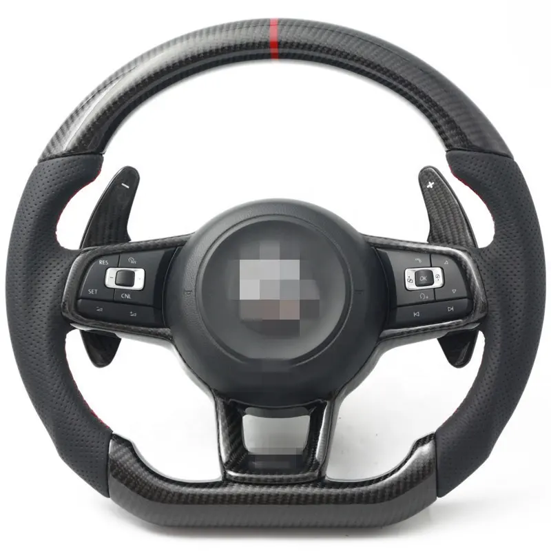 Volant AUTO en FIBER de carbone pour VOLKSWAGEN GOLF 7 GTI, personnalisé, pour la course