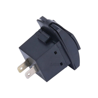 Chargeur de voiture double USB 5V 3.1A étanche avec interrupteur à bascule et cache-poussière, LED bleue pour voiture, bateau, marine, camping-car, VTT, UTV