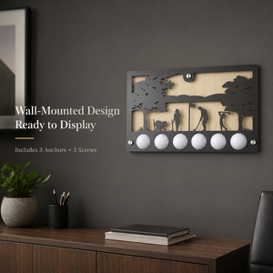Support mural personnalisé en bois pour balles de golf – Décoration pour souvenirs de tournoi, cadeaux d'entreprise, clubs de golf, collection maison et bureau - Product Image 3