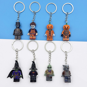 Porte-clés et pendentif de sac en plastique, style européen et américain, thème Halloween, avec breloque tête de sorcière et citrouille à assembler - Product Image 1