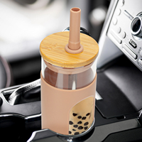 Meilleures ventes : Gobelet en verre réutilisable 22oz 20oz pour eau, jus, café, avec couvercle en bambou et paille