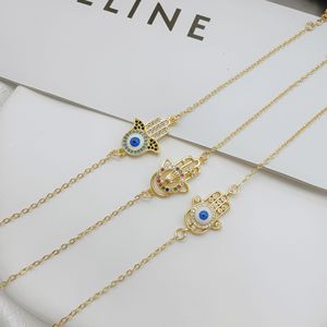 JML moda donna occhio blu regolabile per braccialetto occhio del diavolo colorato zircone portafortuna arcobaleno <span class=keywords><strong>Hamza</strong></span> palma tacchino Charm regalo - Product Image 2