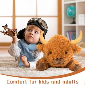 Adorable coussin en peluche décoratif, cadeau géant, jouet en peluche, vache des Highlands, animaux en peluche lestés - Product Image 4