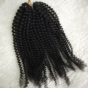 Extensioni per <span class=keywords><strong>capelli</strong></span> umani ricci afro all'ingrosso da 60g/pz, con riccioli a molla africani pre-annodati per trecce, tipo AC Feathers - Product Image 1