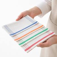 Serviette en coton 100% teint en fil, tissage nid d'abeille, avec rayures colorées pour hôtel, restaurant, café
