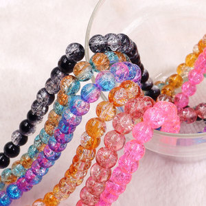 Voorraad te koop: 8mm kleurrijke glazen kristallen crackle kralen combinatie groothandel glazen kralen voor het maken van sieraden en armbanden - Product Image 1