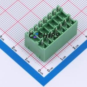 DB2EVHB-3.5-2*7P-GN Plug-in Terminal Block Through hole,P=3.5mm Connector Board-to-Board / Socket - Closed 2x7P 3.5mm Green - Product Image 2