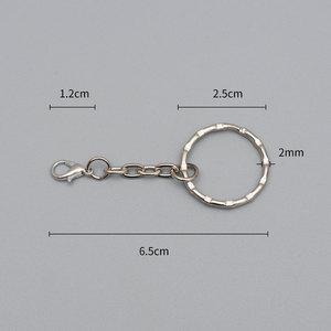 PD037-043 25mmスクリューアイピンキーチェーンキーリングオープンループ留め具付きスプリングフックチェーン用ダイバッグキーチェーン製造アクセサリー - Product Image 3
