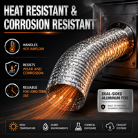 Tuyau flexible en aluminium double face pour la ventilation HVAC, la climatisation et l'évacuation des gaz