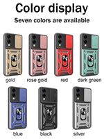 Coque de téléphone armure de fenêtre coulissante pour Huawei Nova 12i 13 Pro 5G Magic 7 Honor X9C X60 200 Smart Metal Ring TPU + PC Cover