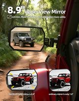 Für JK- und JKU-Modelle von 2007-2018: Aluminium-Seitenspiegel mit Erweiterter Sicht, Klappbar, Vibrations- und Wackelfrei, Nicht für Türen auf Ersatzkits Geeignet