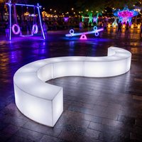Kursi LED Lengkung dengan Lampu Berubah Warna untuk Pertunjukan Cahaya, Area Istirahat, Zona Sosial, dan Acara Malam Interaktif