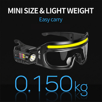 Lampe frontale LED rechargeable mains libres avec projecteur et éclairage large pour réparation, inspection, camping et travaux en extérieur