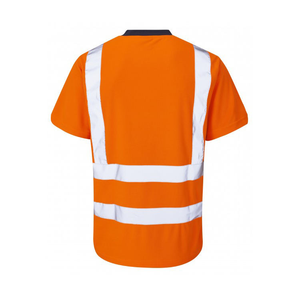 Hi <b>Vis</b> ANSI Class 2 Polo Work <b>Shirt</b> <b>High</b> Quality Polyester Breathable Golf <b>Shirt</b> Safety Reflective Fluorescent Mesh Customizable - Product Image 3