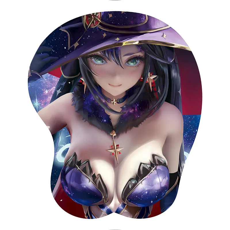 Custom Wrist Rest Support PU Silicone Gel Anime 3D Sexy Buttock Breast Genshin Impact Mouse Pad