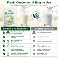 Poudre de lait de chèvre onctueuse et crémeuse, nourrie à l'herbe, marque privée Lenm, en gros, pour adultes, boissons au café, recettes, avec calcium et vitamine D