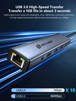 SYONG Upgrade 10-in-1 Dockingstation 100Mbs Typ-C Stecker, RJ45, HDMI, USB3.0 5Gbps & USB2.0 480Mbps, 3,5mm Audio, SD, TF, PD 100W