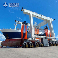 Grue de yacht à pneus en caoutchouc de conception légère 150t, Travel Lift marin 200t 300t