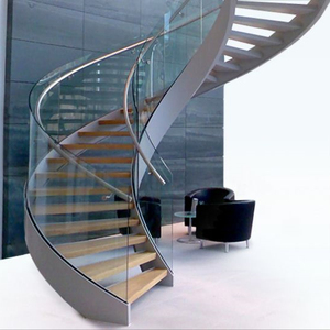 <span class=keywords><strong>Escalera</strong></span> Curva de Gran Radio, <span class=keywords><strong>Escalones</strong></span> <span class=keywords><strong>Anchos</strong></span> Curvos, Barandilla de Vidrio Curva, Diseño de <span class=keywords><strong>Escalera</strong></span> para Penthouse - Product Image 5