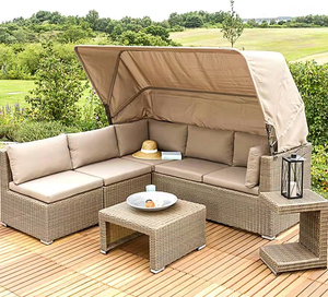 Canapé de jardin d'extérieur en rotin tressé, mobilier de loisirs, lit de soleil, combinaison de canapés d'angle pour patio - Product Image 1