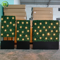 Panneau mural vertical artificiel en buis, résistant aux UV, écologique, durable, avec éclairage LED, pour intérieur/extérieur, aspect naturel