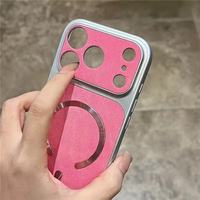 Étui de chargement sans fil antichoc magnétique en PC gaufré, design professionnel tendance, pour iPhone 17 16 15 14 13 12 11 Pro Max