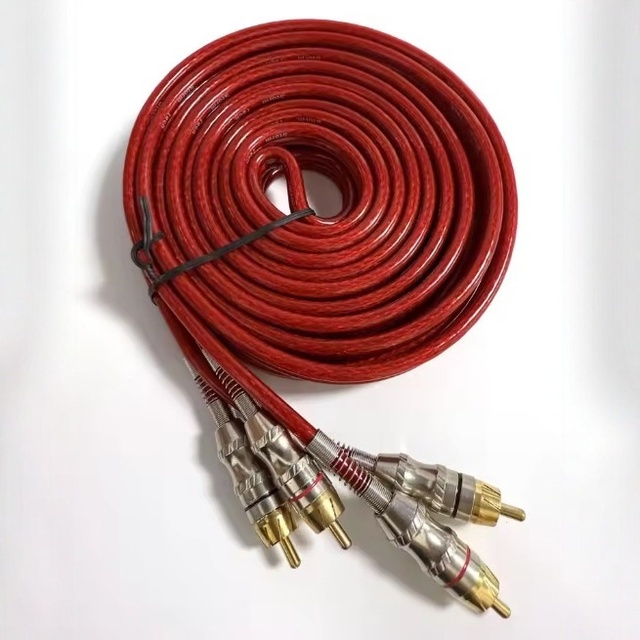 YUEEYOUNG Model 123 Dual RCA Male Audio Cable Gold-Plated Shielded Oxygen-Free Copper Core High Fidelity Speaker Amplifier