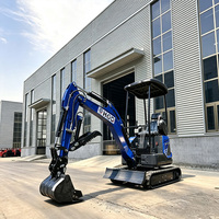 Mini pelle compacte 1T avec chenilles en caoutchouc pour applications multiples