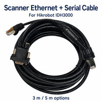 Kabel Data Scanner untuk Hikrobot IDH3000 IDH7000 USB Ethernet Serial 3m 5m Hitam Oranye Konektor