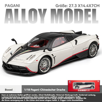 Voitures miniatures moulées sous pression 1:18 Pagani HUAYRA BC, modèle de voiture de sport en alliage avec son et lumière, rebondissant, 4 portes, collection de voitures en métal, jouets