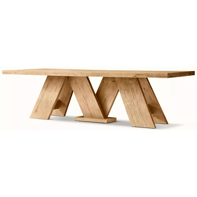 Handmade White Oak Durable Stable Modern Indoor Dining Room Table Rectangular Luxury Dining Table Conference Home Furniture