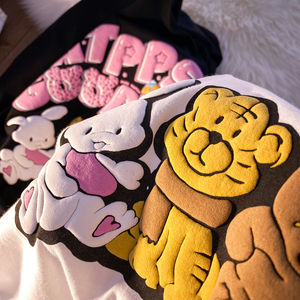 Maglietta 100% in cotone pesante Gsm 240 pesante per uomo con Logo T-Shirt Unisex da uomo personalizzata 3d in schiuma con stampa a sbuffo T-Shirt grafica - Product Image 1