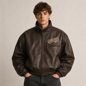<span class=keywords><strong>Giacca</strong></span> <span class=keywords><strong>in</strong></span> <span class=keywords><strong>Pelle</strong></span> Vintage da Uomo con Zip e Logo Ricamato <span class=keywords><strong>in</strong></span> Ciniglia Personalizzato, Motivo a Lettere, <span class=keywords><strong>in</strong></span> Ecopelle per l'Inverno - Product Image 2