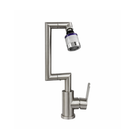 Filtre purificateur d'eau moderne en plastique chromé avec cartouche en coton PP, aérateur de robinet à trou unique pour cuisine et salle de bain, garantie 1 an