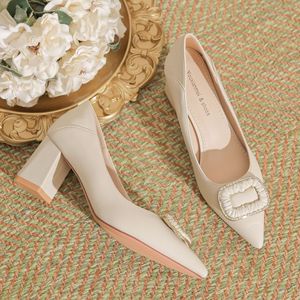 Chaussures Youxianmei à bout pointu, talons blocs, talons moyens, style D'Orsay, confortables, chaussures habillées pour femmes - Product Image 1