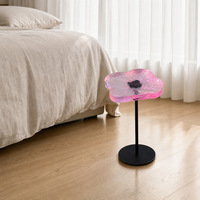 Table basse en acrylique de haute qualité au design moderne, forme de fleur, table d'appoint rose en acrylique, meubles de salon