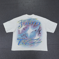 T-shirts de streetwear de luxe surdimensionnés en coton 100% tricoté, imprimés en DTG personnalisés, poids lourd 240 GSM, taille plus, pour hommes