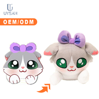 Jouet en peluche chat de dessin animé personnalisé UYEAH, poupée en peluche chat de dessin animé, figurine animale en peluche avec logo d'entreprise imprimé, jouets chat fleur personnalisés