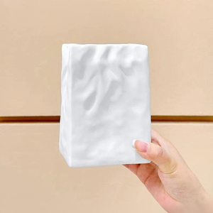 Jarrón Decorativo de Papel Plegado Estilo Crema 2026, Jarrón de Alta Calidad para Sala de Estar o Comedor - Product Image 1