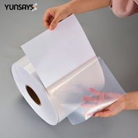YUNSAYS VP 550 Colle à base d'eau imperméable compatible pour usage industriel, adhésif simple face, film PET semi-transparent pour impression jet d'encre 36 microns