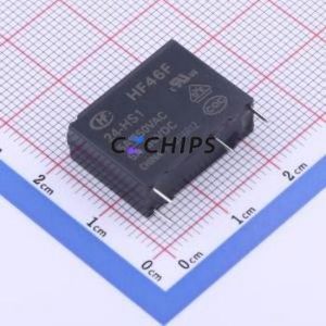 HF46F/24-HS1 Power Relay Through hole,7x20.5mm Relay 24V 1 Normally Open: 1A (SPST-Normally Open)::: 4 5A-30VDC/5A-250VAC - Product Image 1