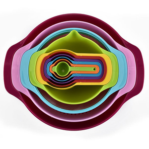 Juego <span class=keywords><strong>de</strong></span> 10 piezas <span class=keywords><strong>de</strong></span> herramientas <span class=keywords><strong>de</strong></span> medición <span class=keywords><strong>de</strong></span> plástico coloridas que incluyen <span class=keywords><strong>taza</strong></span> <span class=keywords><strong>medidora</strong></span> y cucharas ajustables para hornear - Product Image 1