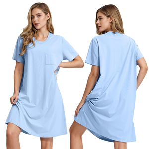 <span class=keywords><strong>Camicia</strong></span> da <span class=keywords><strong>notte</strong></span> da donna con tasche in <span class=keywords><strong>cotone</strong></span> 100% traspirante morbido pigiama <span class=keywords><strong>camicia</strong></span> da <span class=keywords><strong>notte</strong></span> - Product Image 3