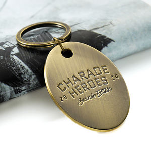 Llavero Personal grabado en relieve, de latón dorado, para Hotel, accesorios personalizados con logotipo - Product Image 3