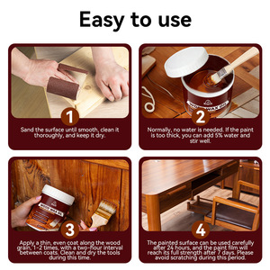 <span class=keywords><strong>Vernis</strong></span> liquide acrylique à base d'eau pour bois, idéal pour l'extérieur, pour la rénovation et le changement de couleur des meubles, application au pinceau - Product Image 2