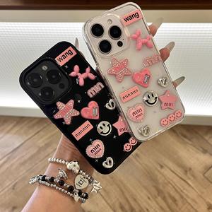 Coque de téléphone en gros style INS Y2K de luxe léger, avec étoiles 3D, cœurs et diamants scintillants pour <span class=keywords><strong>iPhone</strong></span> Air 17 16 <span class=keywords><strong>Pro</strong></span> Max - Product Image 3