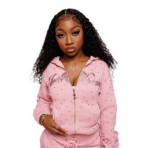 Conjunto de Sudadera con Capucha y Estampado de Puntos Rosas, Chándal Casual de Dos Piezas para Mujer, Ropa de Otoño - Product Image 5