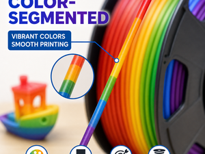 Filamento para Impresora 3D PINRUI Rainbow de Doble Color PLA 1.75mm 1kg, Cambio Automático de Color, Efecto Seda para Arte, Juguetes y Moldeo 220C - Product Image 2